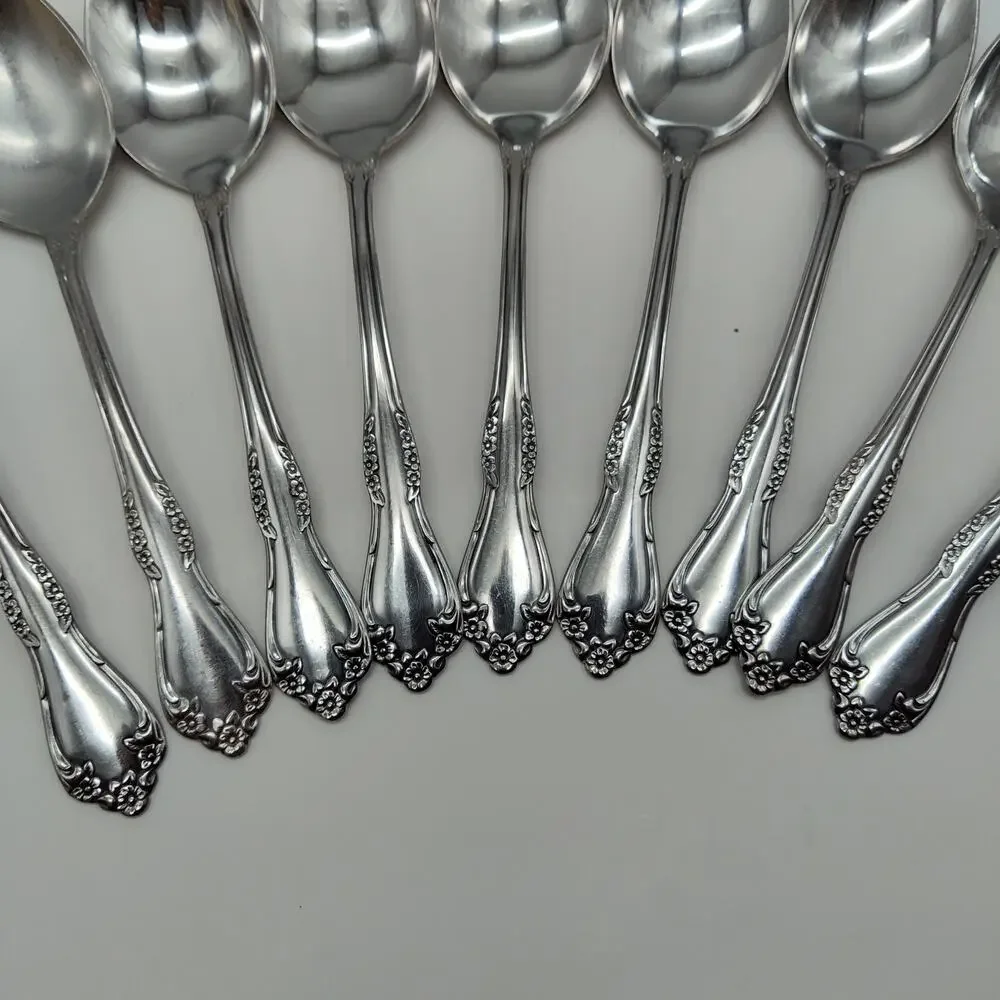9X Tbsp Oneida Wm Rogers Mansfield Amadeus Table Spoons Stainless Steel